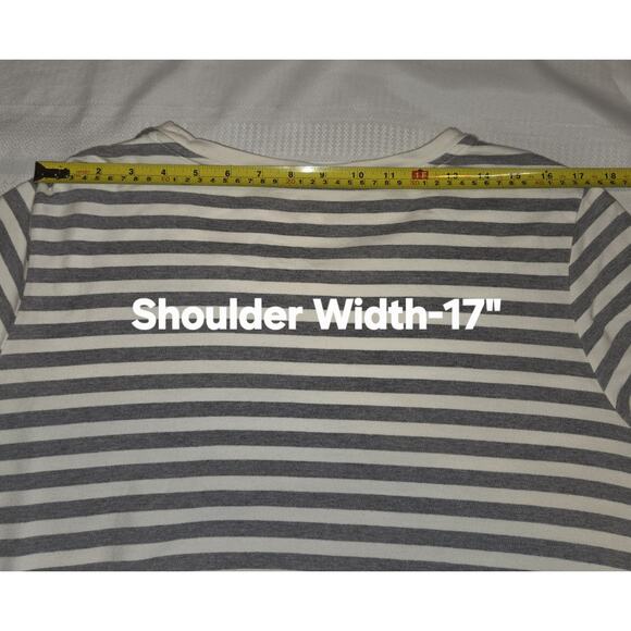 Style & Co Sport The Essential Sweatshirt Top Womens XL Gray Stripes Design - Picture 8 of 16